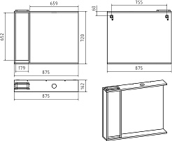 Misty Зеркальный шкаф Алиса 90 L белый – фотография-3